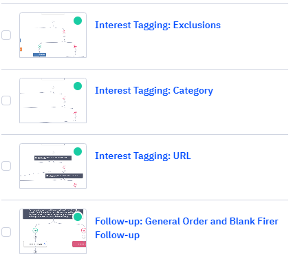 A snippet of some automations in Active Campaign