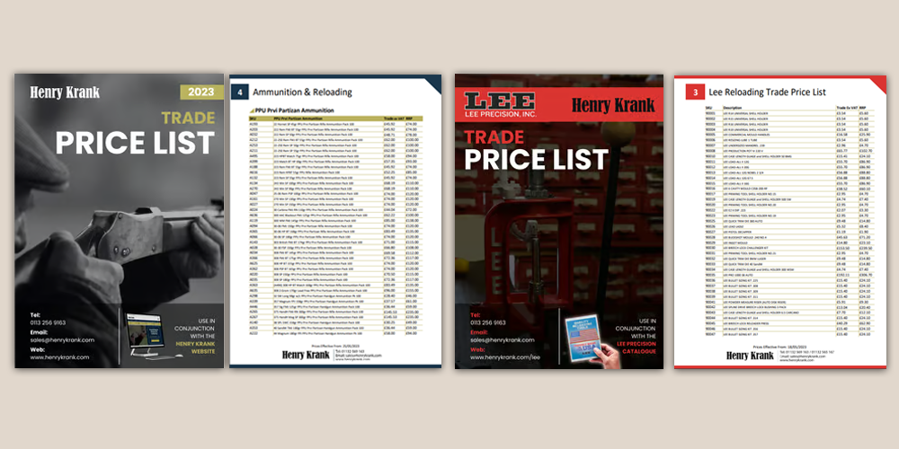 Henry Krank trade price lists